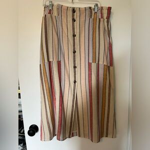 Striped Midi Skirt Size XL